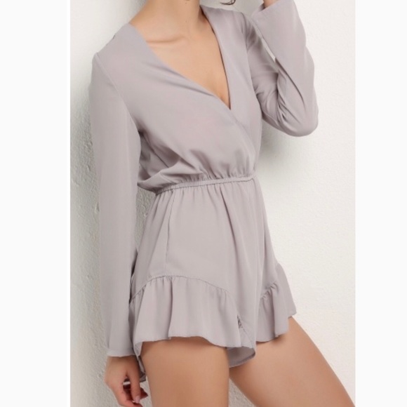 Pants - Grey Long Sleeve Romper